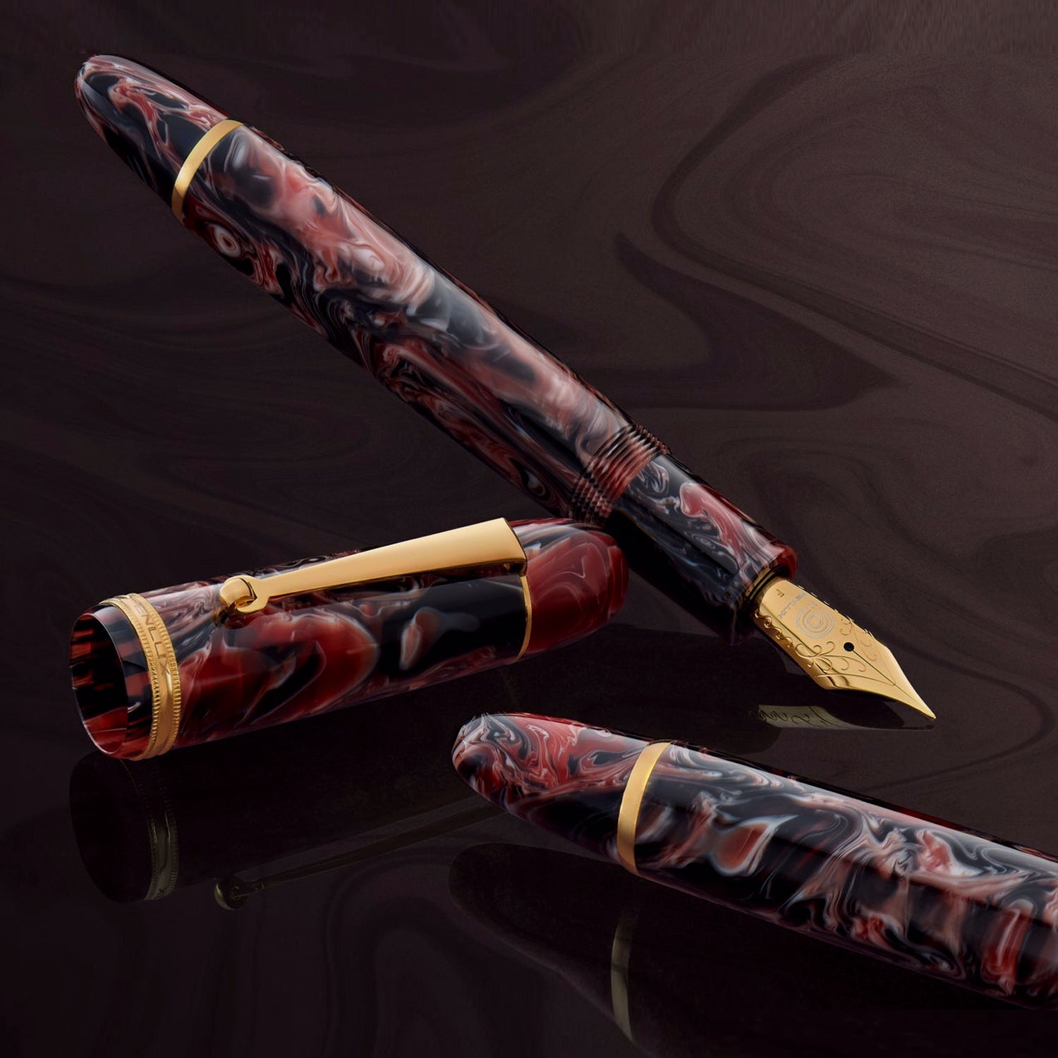 Penlux Masterpiece Grande Wave Marble GT Fountain Pen
