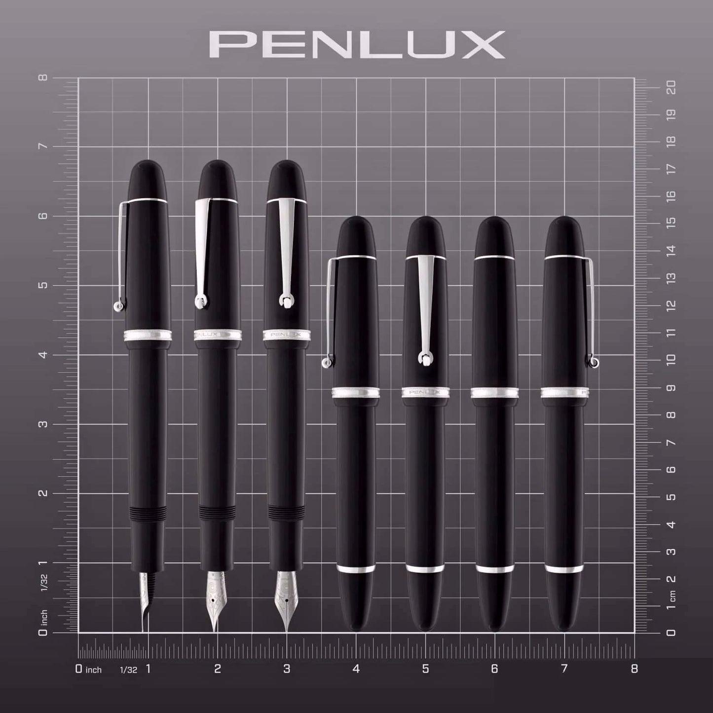 Penlux Masterpiece Grande Black CT Fountain Pen