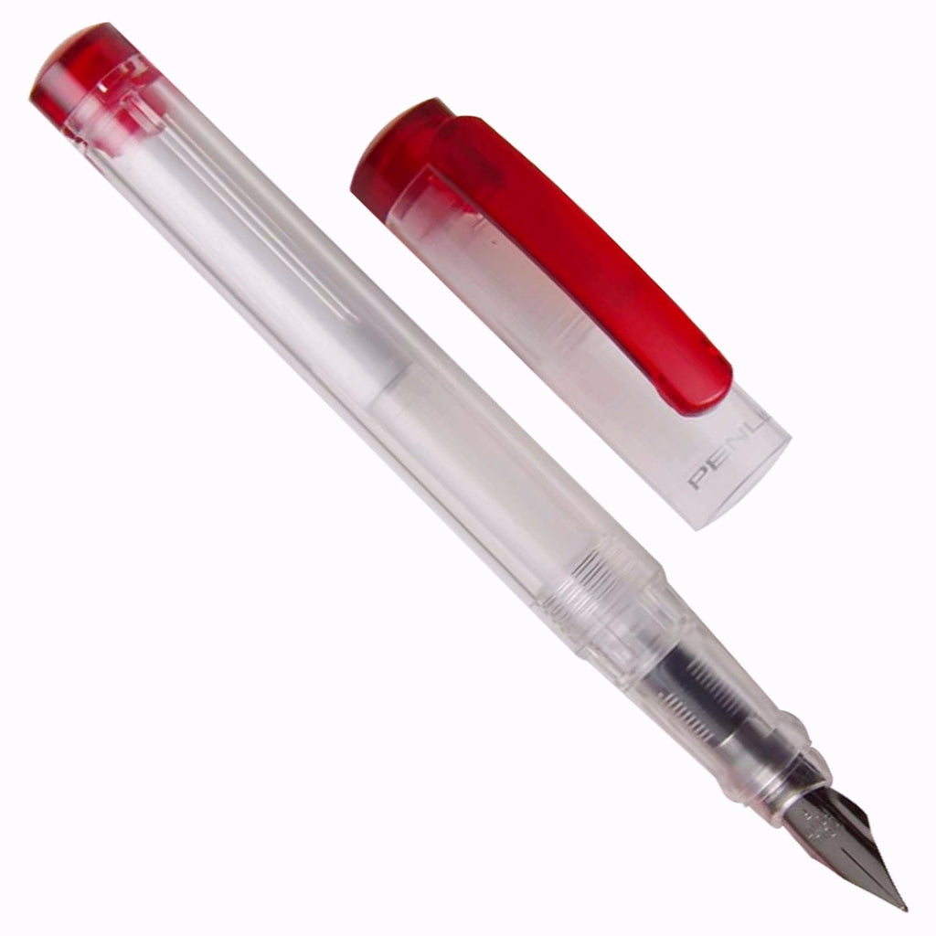 Penlux Junior Clear/Red Fountain Pen