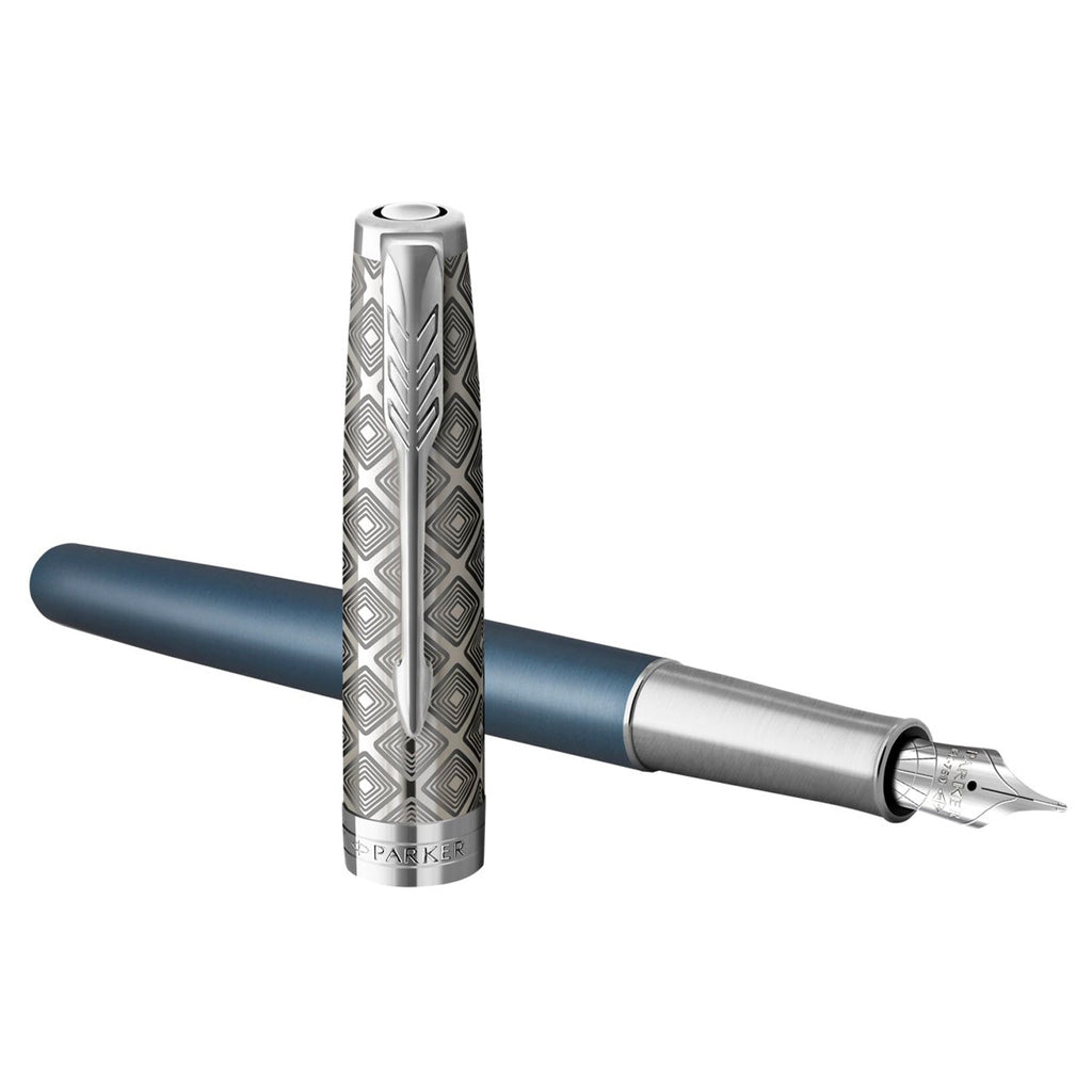 Parker Premium Sonnet Metal & Blue Lacquer CT Fountain Pen