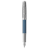Parker Premium Sonnet Metal & Blue Lacquer CT Fountain Pen