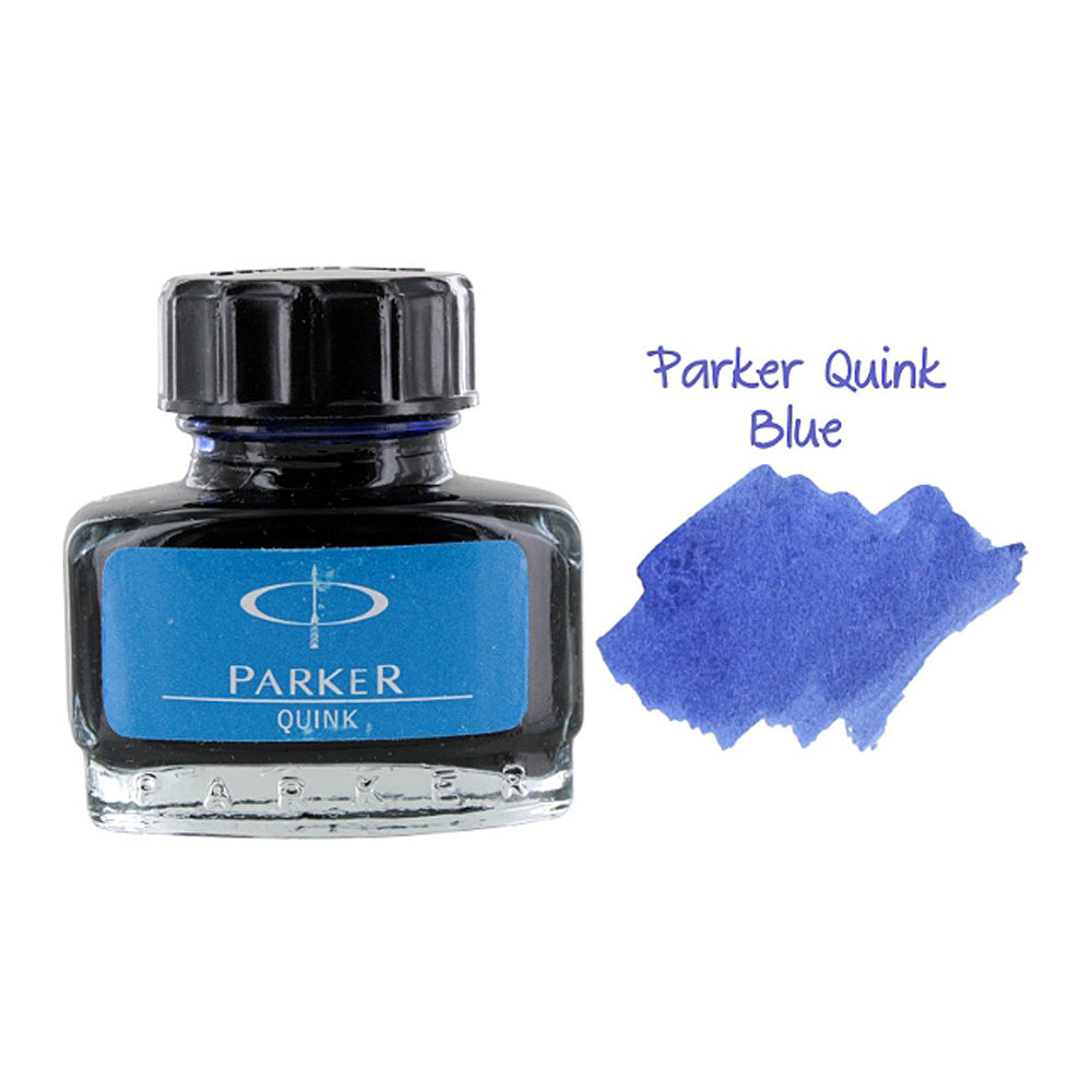 Parker Quink Ink Bottle (Blue - 30 ML). Filled with smooth, rich and vivid blue ink.