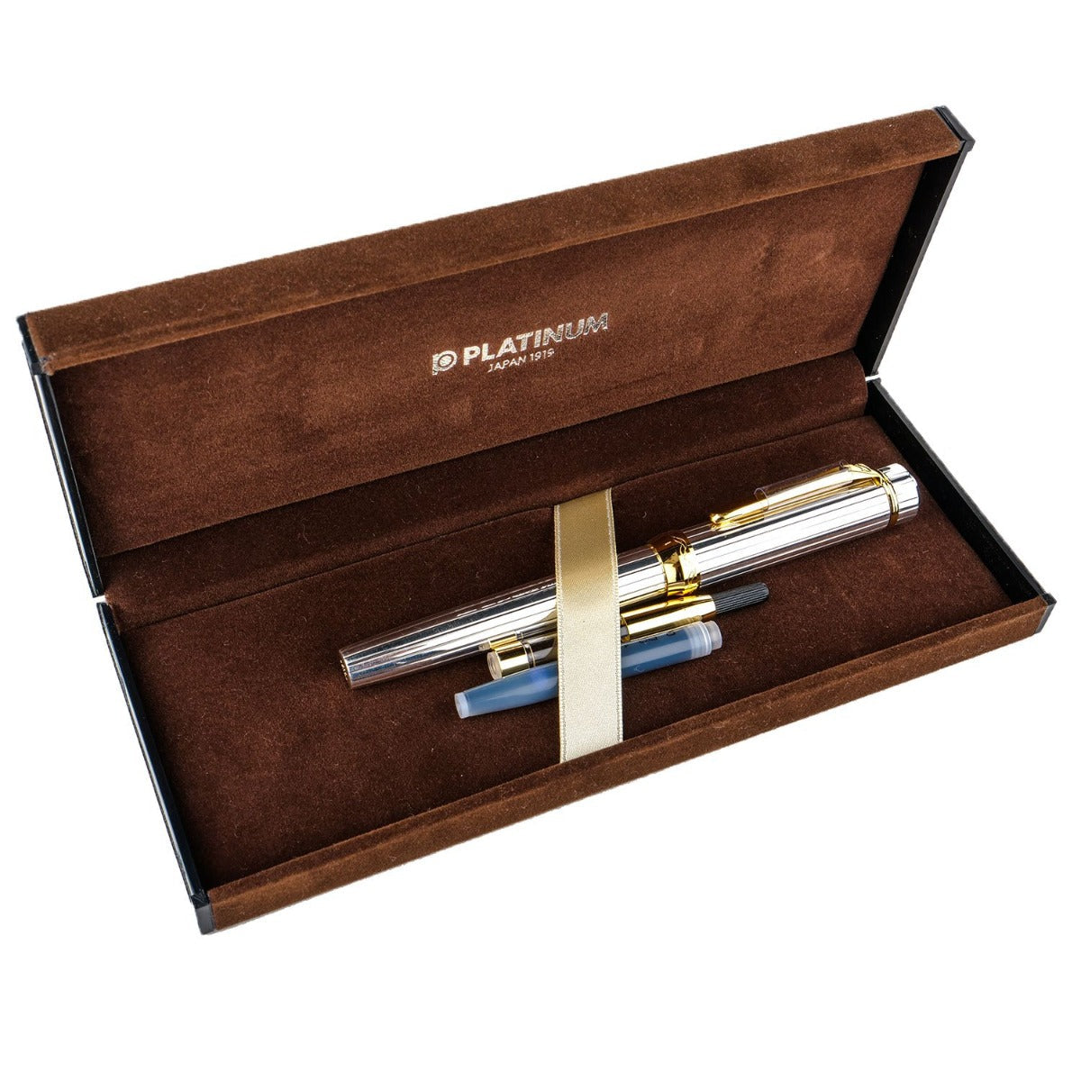 Platinum #3776 Century Pin Stripe Sterling Silver GT Fountain Pen