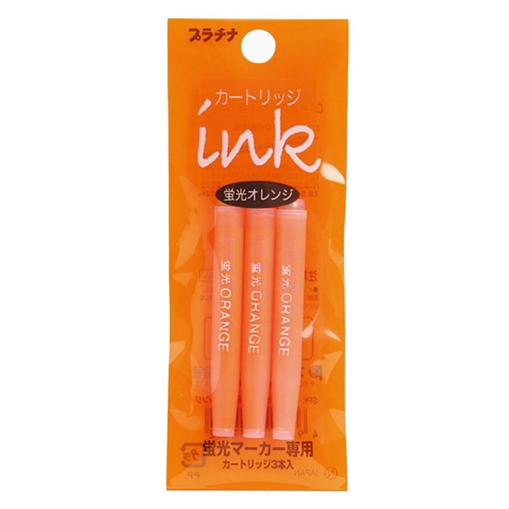 Platinum Highlighter Ink Cartridge (Orange - Pack of 3) SPK150N75
