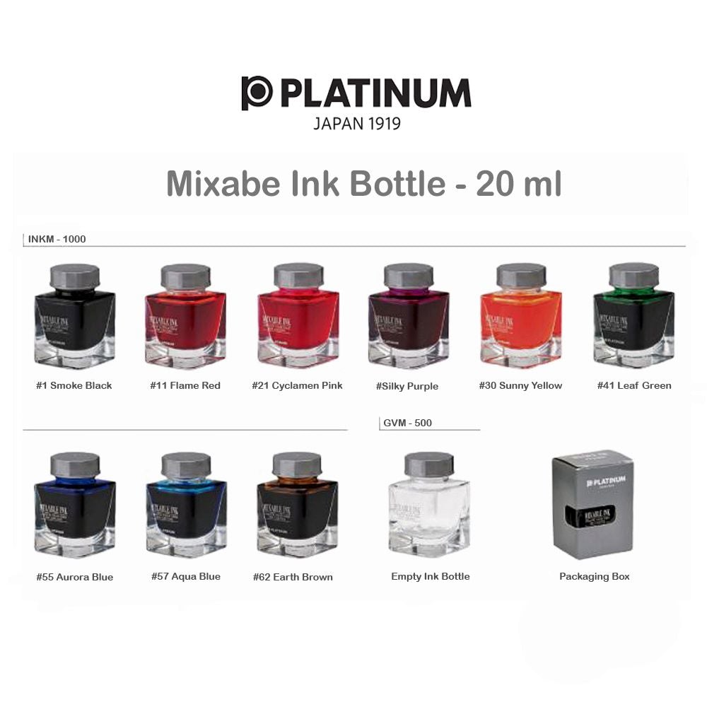 Platinum Mixable Ink Bottle (Aurora Blue - 20 ML) INKM100055