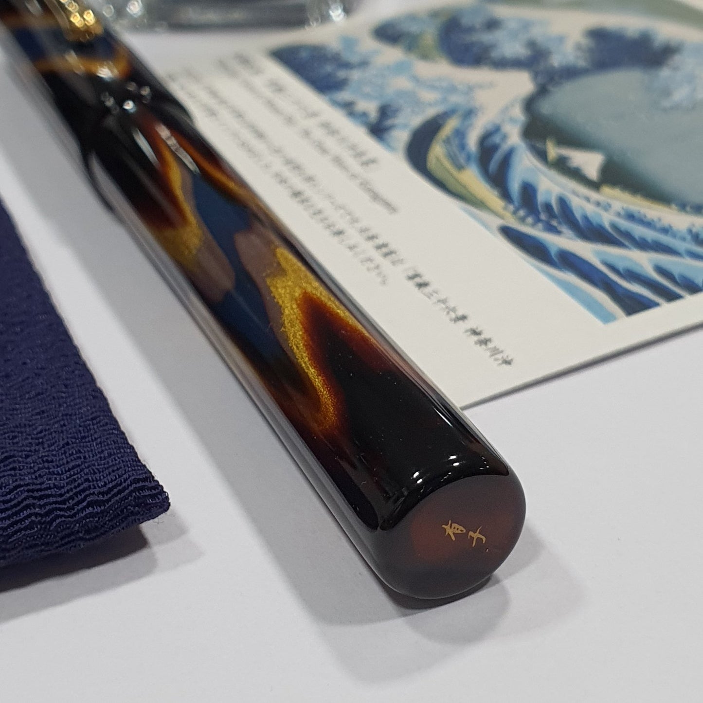 Taccia Ukiyo-e Urushi Hokusai Blue Fountain Pen TF-004-BL (Limited Edition)