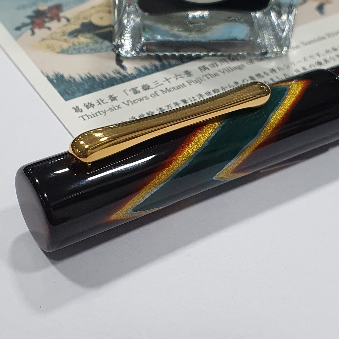 Taccia Ukiyo-e Urushi Hokusai Green Fountain Pen TF-004-GR (Limited Edition)