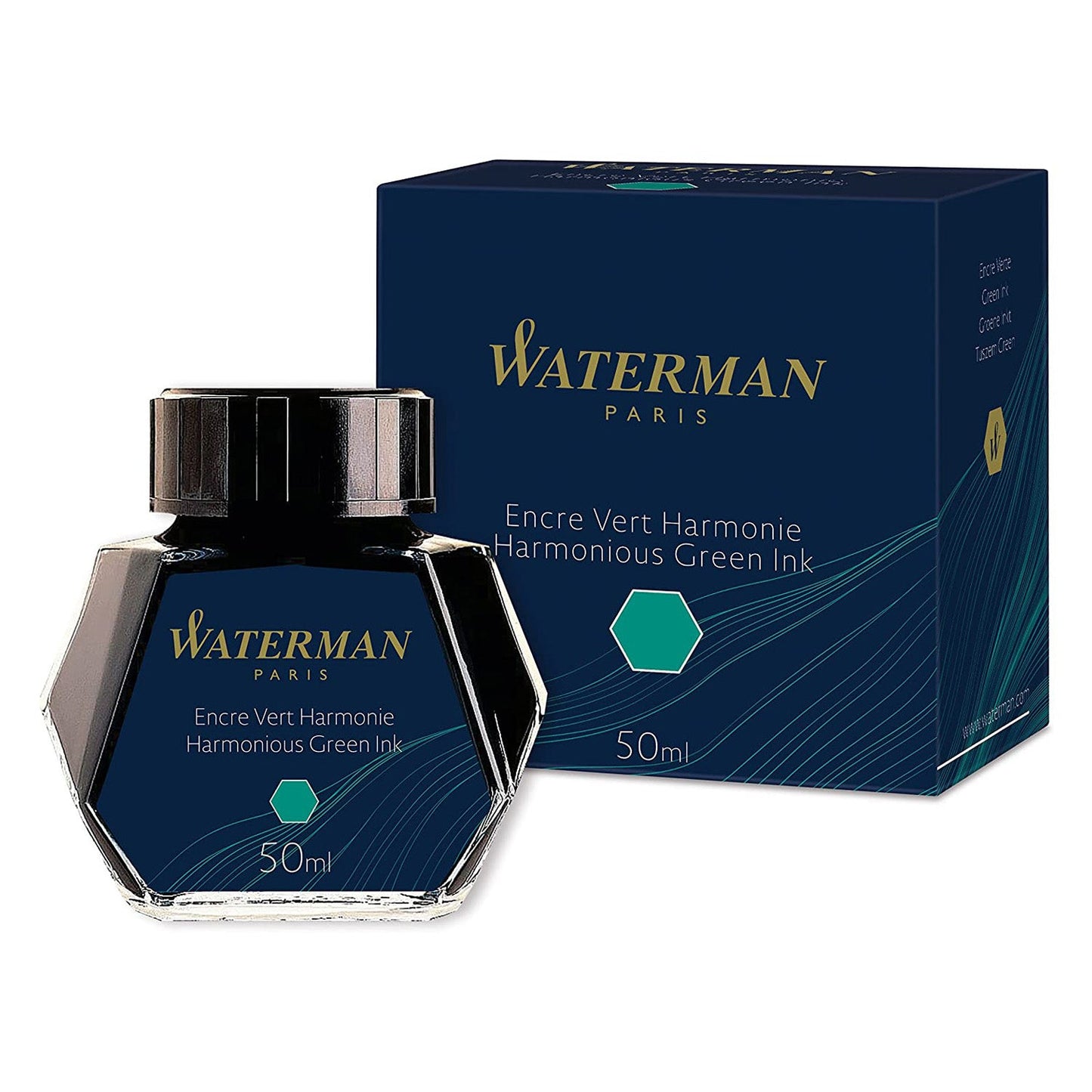 Waterman Ink Bottle (Mysterious Blue - 50 ML) 9000005334. A unique 50 ml ink bottle comes with multi-faceted 9 sides which help you to grasp every remaining drop of ink. Genuine Waterman Ink, France. Onlinemantra.in