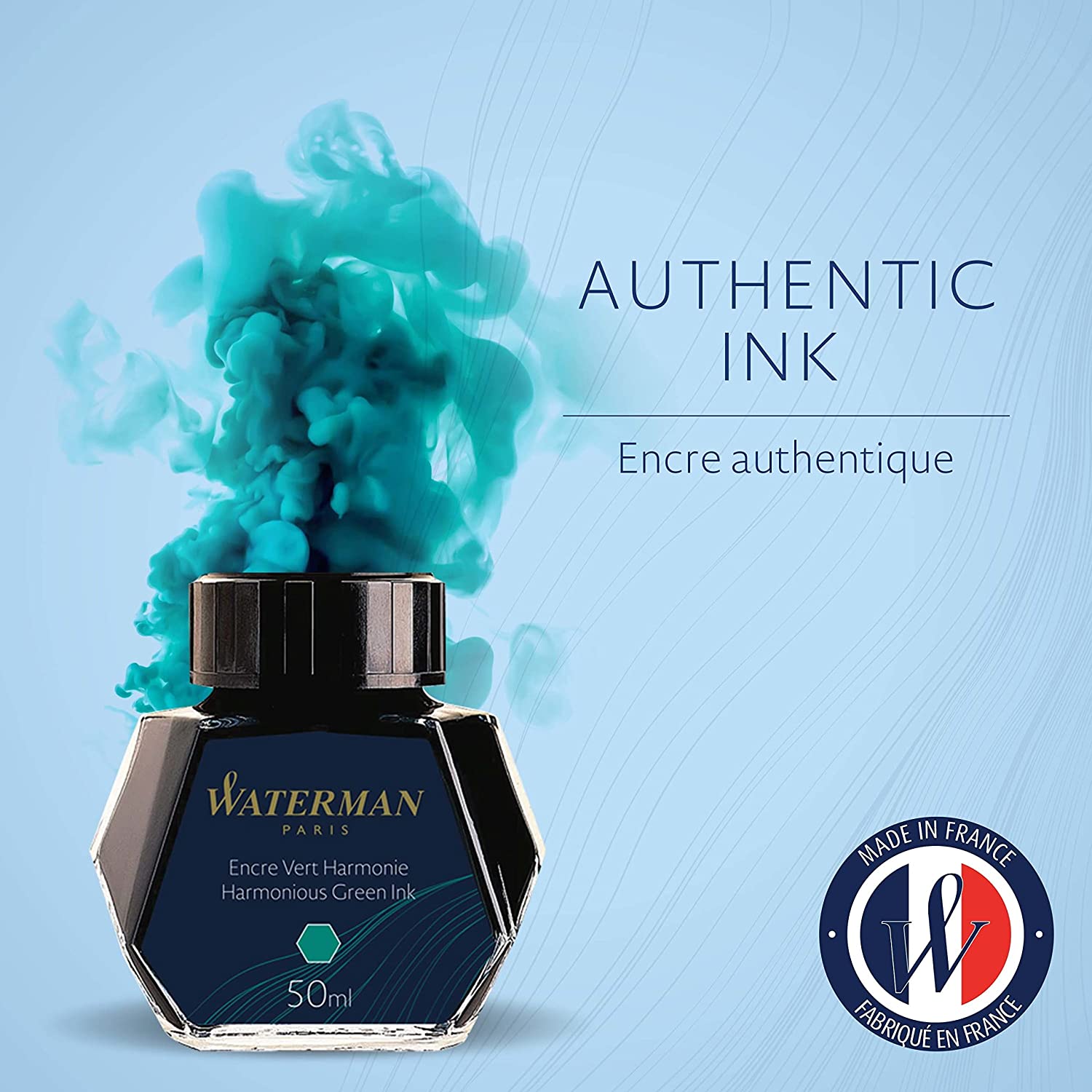 Waterman Ink Bottle (Mysterious Blue - 50 ML) 9000005334. A unique 50 ml ink bottle comes with multi-faceted 9 sides which help you to grasp every remaining drop of ink. Genuine Waterman Ink, France. Onlinemantra.in