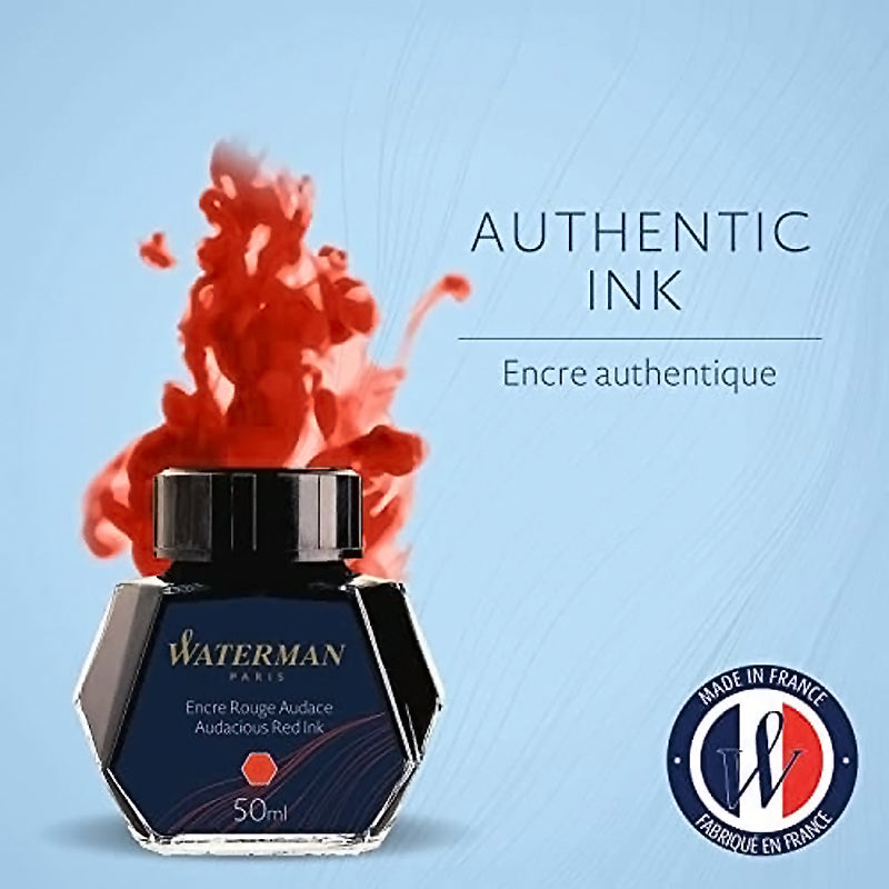 Waterman Ink Bottle (Mysterious Blue - 50 ML) 9000005334. A unique 50 ml ink bottle comes with multi-faceted 9 sides which help you to grasp every remaining drop of ink. Genuine Waterman Ink, France. Onlinemantra.in