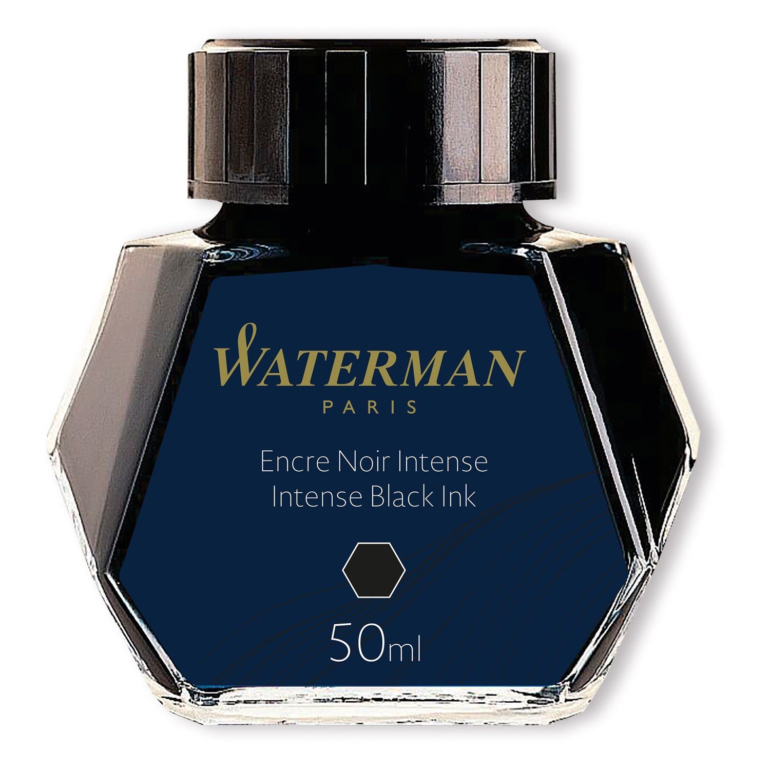 Waterman Ink Bottle (Mysterious Blue - 50 ML) 9000005334. A unique 50 ml ink bottle comes with multi-faceted 9 sides which help you to grasp every remaining drop of ink. Genuine Waterman Ink, France. Onlinemantra.in