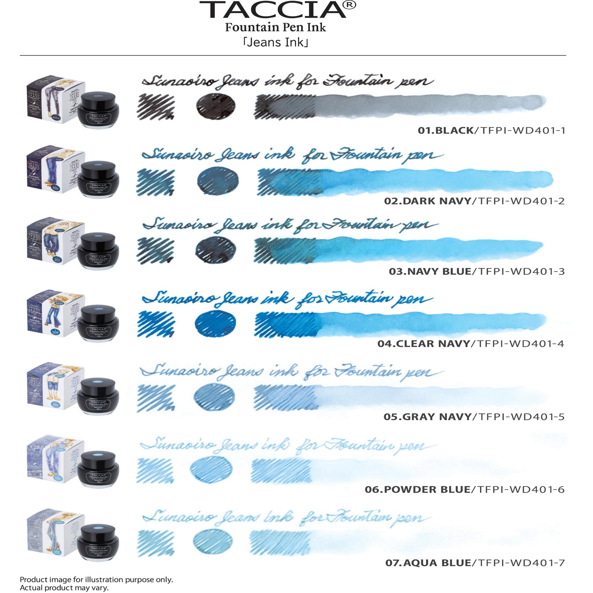Taccia Jeans Ink Bottle (Gray Navy - 40ML) TFPI-WD401-5